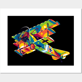 Fokker Dr I Flying in Pop Art Posters and Art